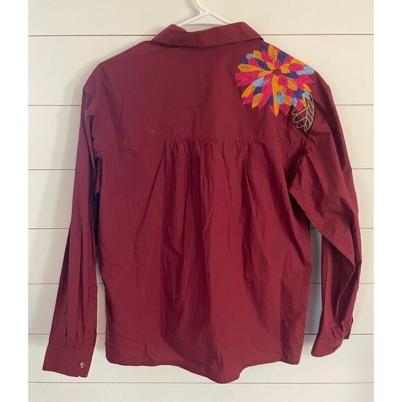 NWT Anthropologie Maeve Embroidered Button Down‎ Shirt, Size 6, $130 - Picture 6 of 9